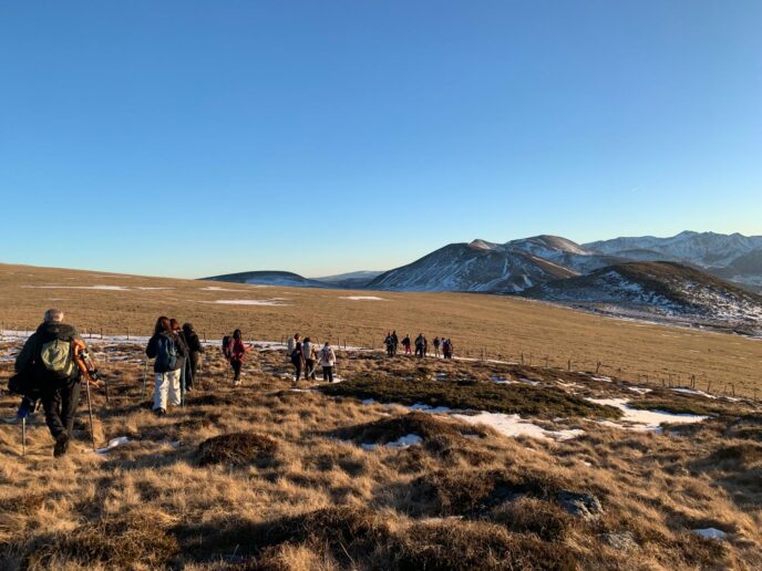 nouvel an randonnée en raquettes et truffade en auvergne