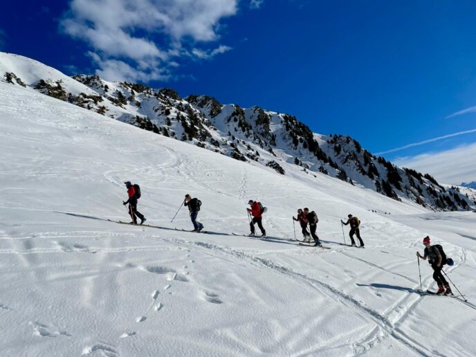 nouvel an initiation au ski de randonnée dans la lauzière