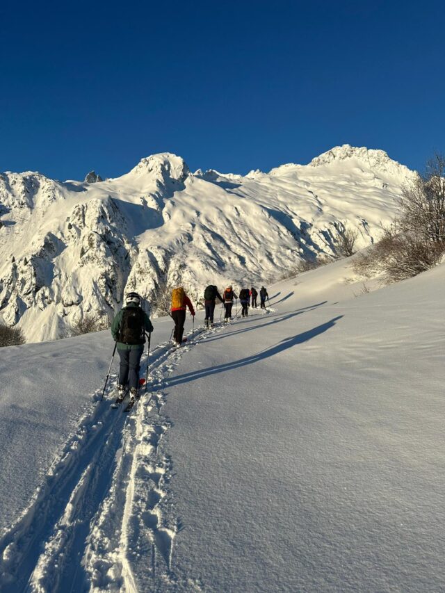 nouvel an initiation au ski de randonnée dans la lauzière