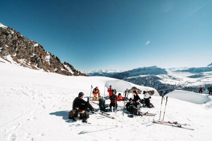 nouvel an initiation au ski de randonnée dans la lauzière