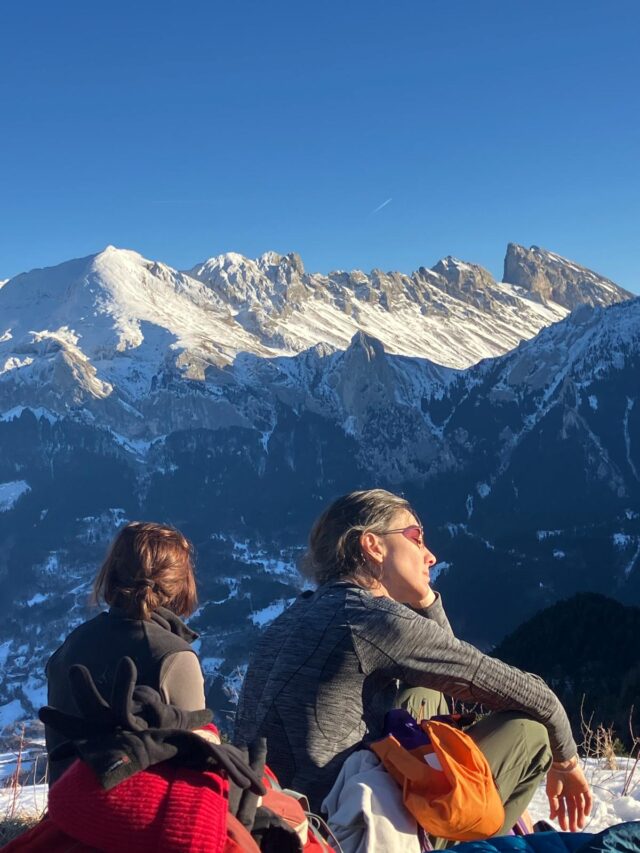 nouvel an initiation raquettes, pulka et cabane dans le vercors
