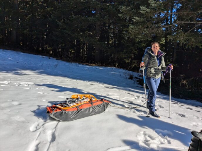 nouvel an initiation raquettes, pulka et cabane dans le vercors
