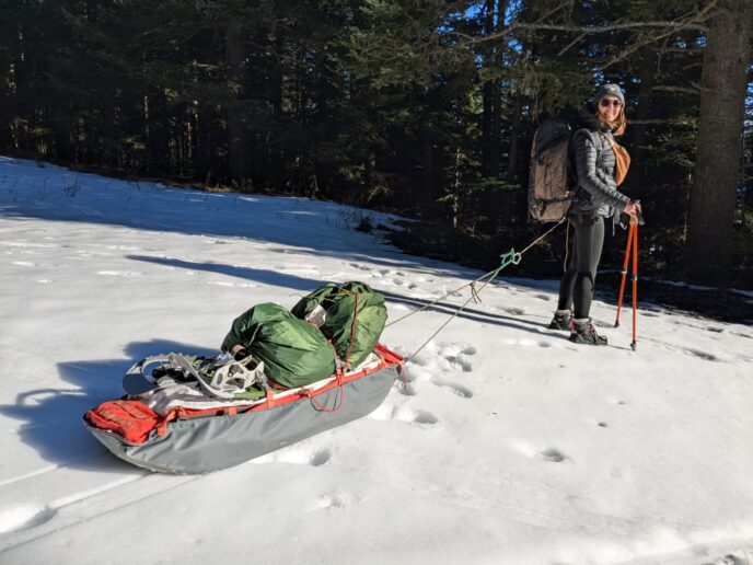 nouvel an initiation raquettes, pulka et cabane dans le vercors