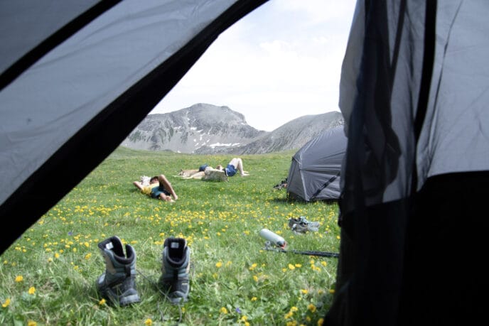 cani rando itinérante en refuge et bivouac dans les Écrins